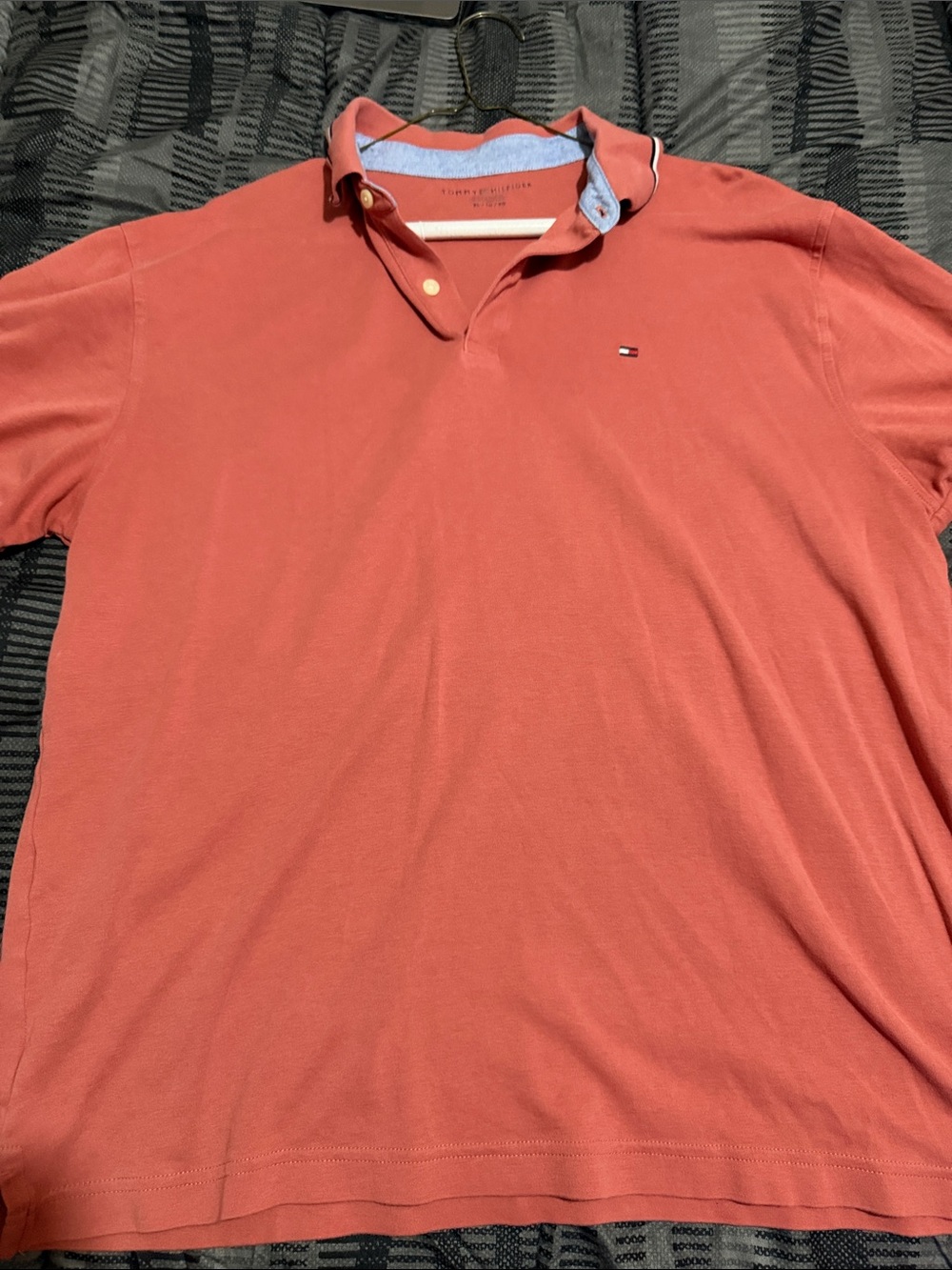 Tommy Hilfiger Men's Coral Polo with Flag Logo